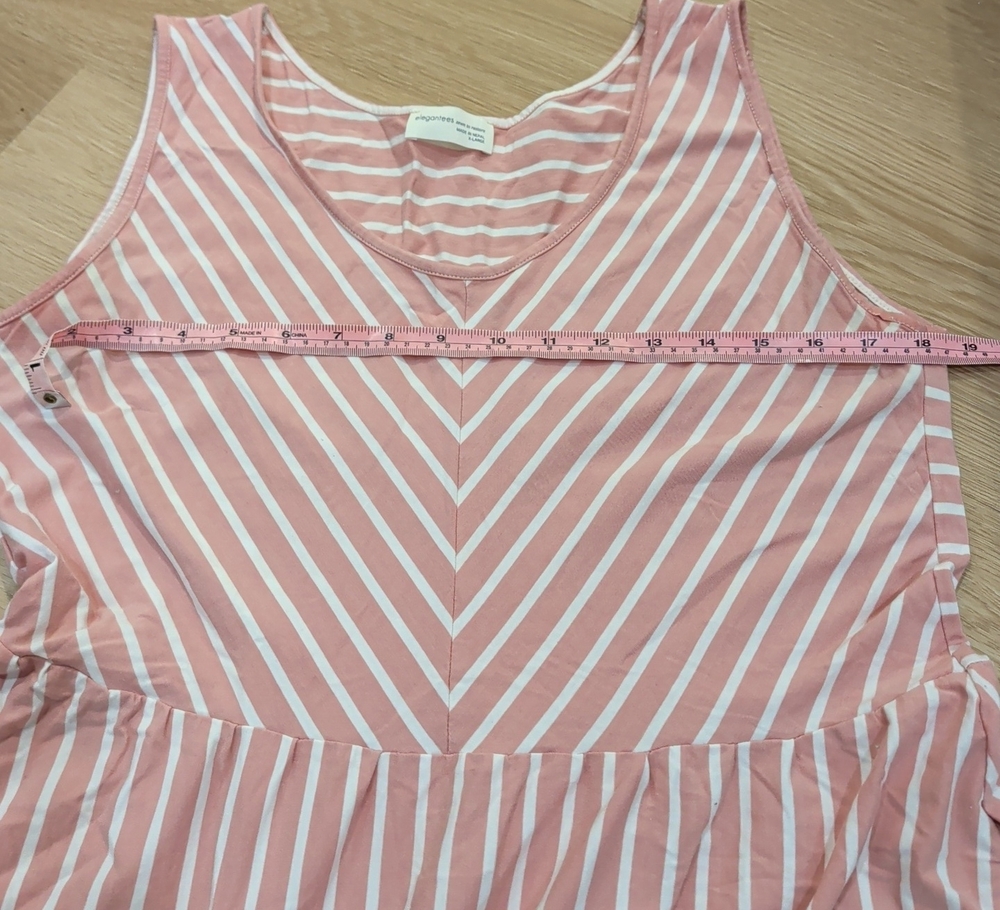 Striped Pink & White Sleeveless Mini Dress